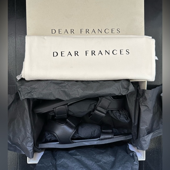 NIB Dear Frances Leo black minimalist leather sandals for summer - Picture 4 of 5